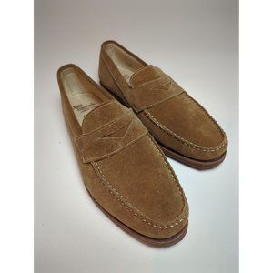 Allen Edmond Men's Parker Penny Loafers Tan Suede 11.5 M
